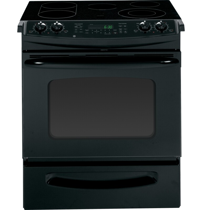 30" Slide-In CleanDesign Electric Range JSP46DPBB