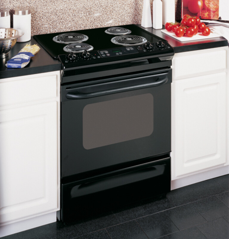 GE 30" Slide-In Electric Range with Standard Clean Oven Black JSS28BKBB Picture 1