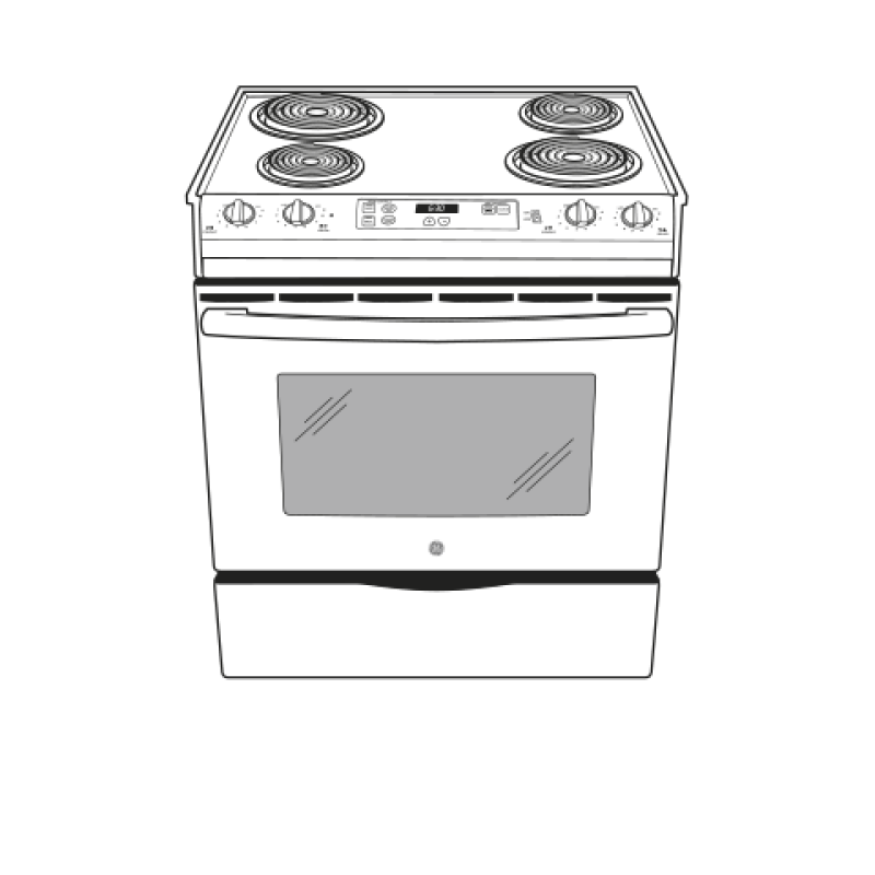 30" Slide-In Front Control Electric Range JSS28DFWW