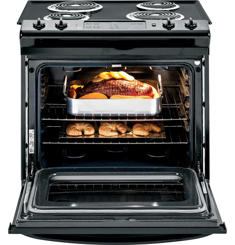 30" Slide-In Electric Range with Standard Clean Oven JSS28DNBB