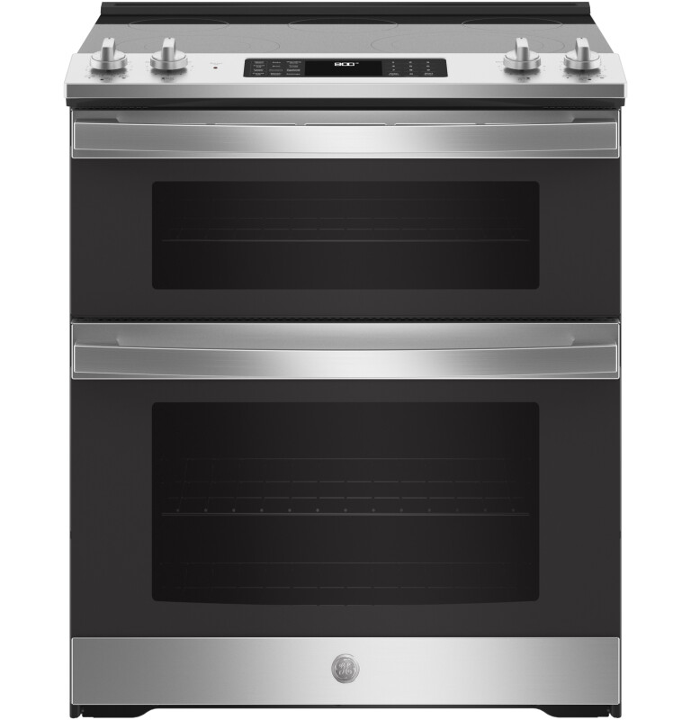 GE 30" Slide-In Electric Convection Double Oven Range Stainless Steel JSS86SPSS Picture 1