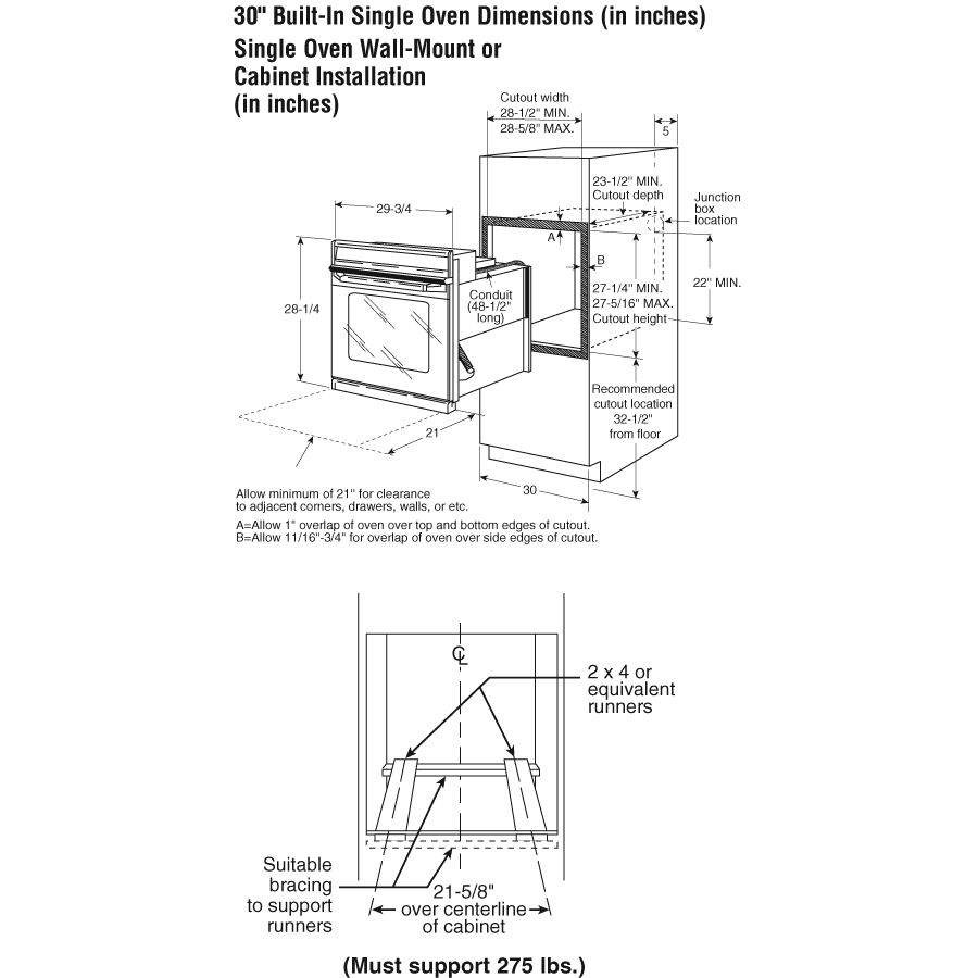 30" Built-In Single Convection Wall Oven JT915SKSS