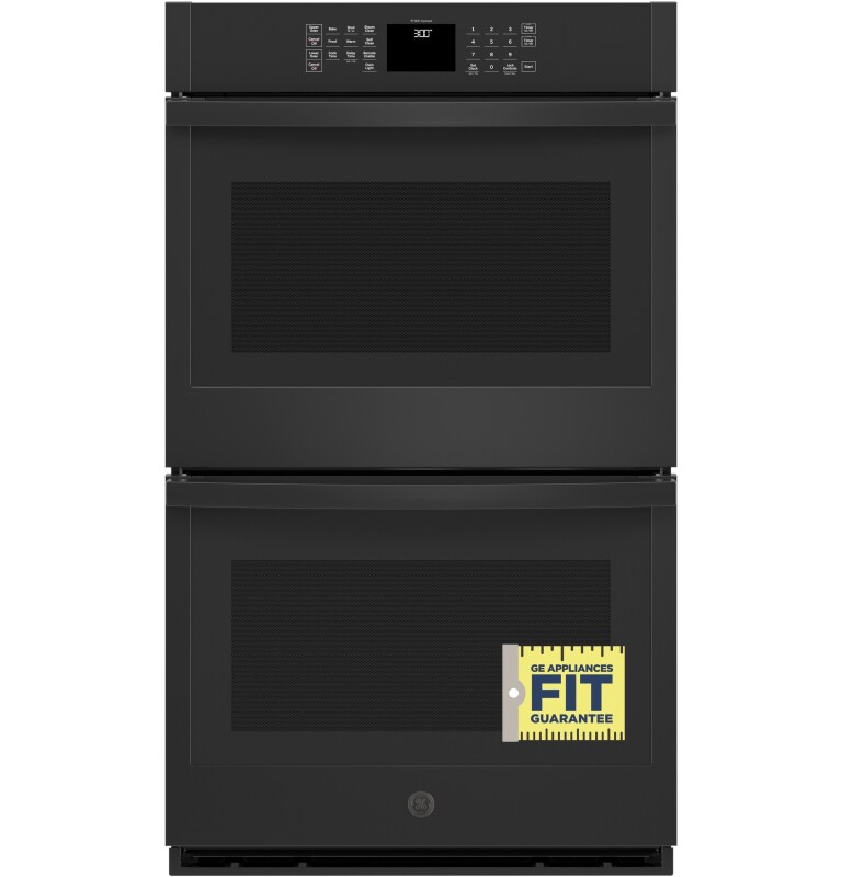 30" Smart Built-In Self-Clean Double Wall Oven with Never-Scrub Racks JTD3000DNBB