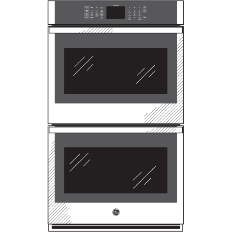 30" Smart Built-In Self-Clean Double Wall Oven with Never-Scrub Racks JTD3000DNBB