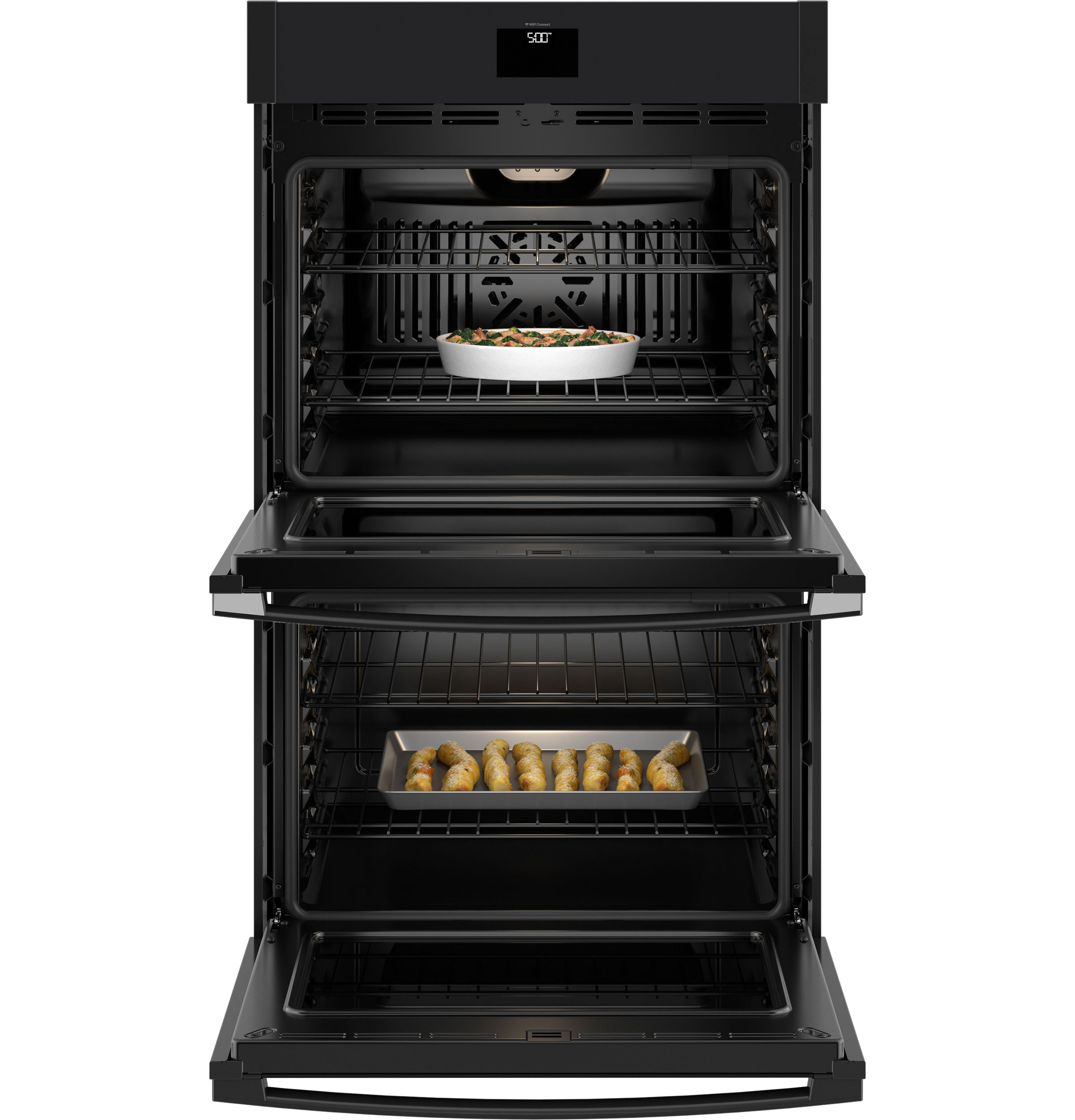 30" Smart Built-In Self-Clean Convection Double Wall Oven with No Preheat Air Fry JTD5000DVBB