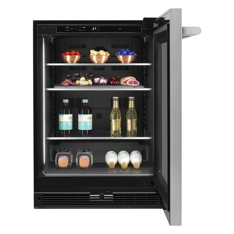 RISE 24"  Under Counter Glass Door Refrigerator, Right Swing JUGFR242HL