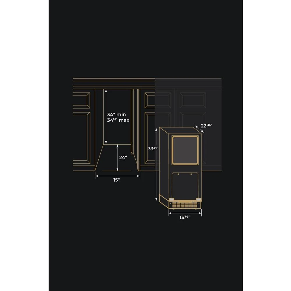 Panel-Ready 15" Undercounter Ice Machine with Articulating Hinge JUIFN15HX