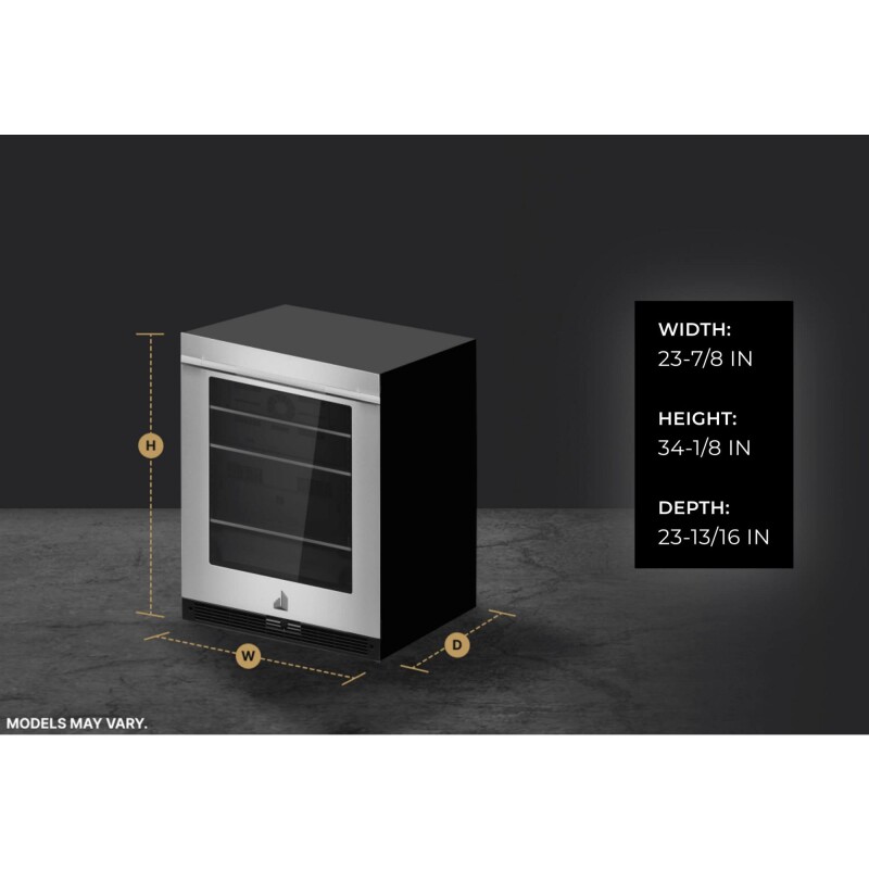 RISE™ 24" Under Counter Solid Door Refrigerator, Right Swing JURFR242HL