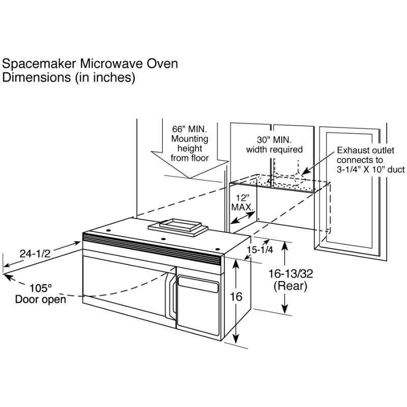 Spacemaker Microwave Oven JVM1650SH