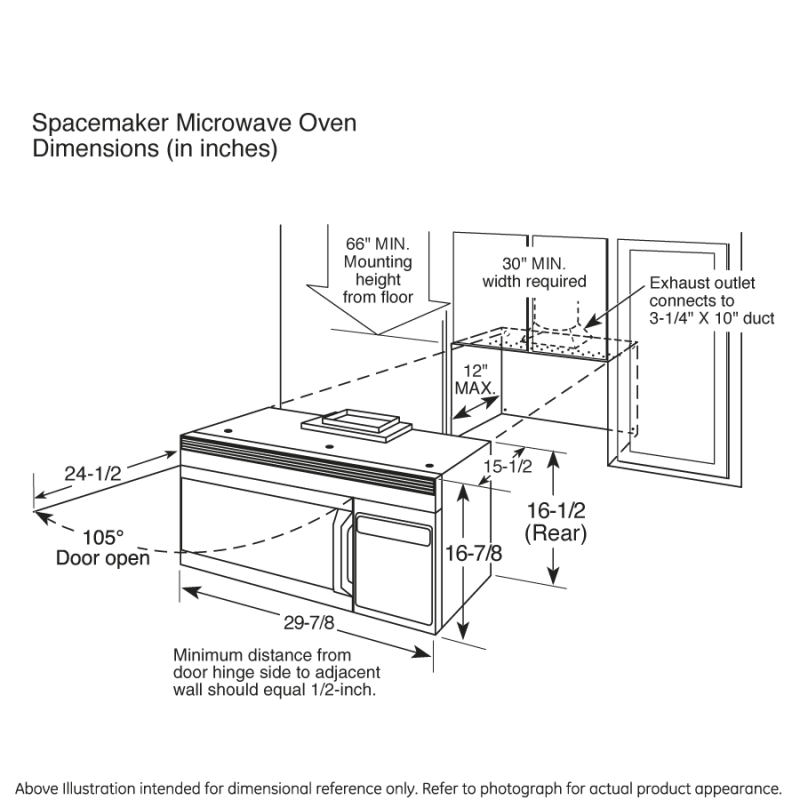 Spacemaker 1.9 Over-the-Range Microwave Oven JVM1950DRWW