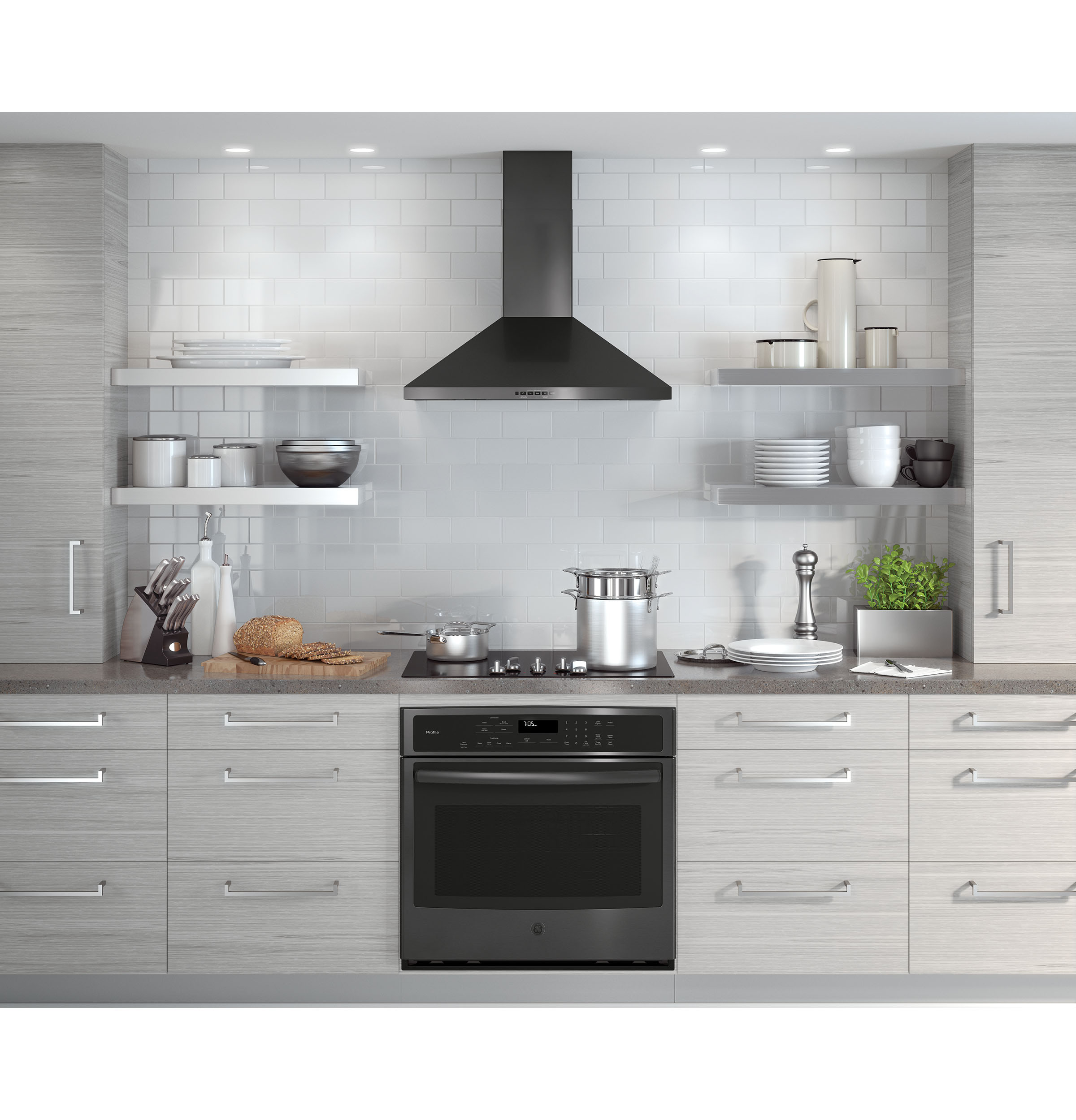 30" Wall-Mount Pyramid Chimney Hood JVW5301BJTS