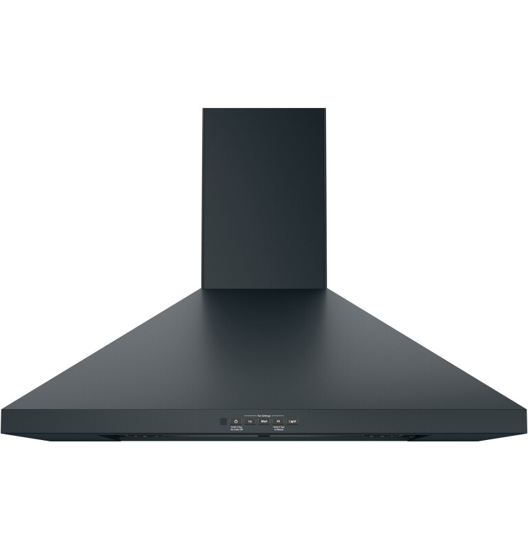 GE 30" Wall-Mount Pyramid Chimney Hood Black Slate JVW5301FJDS Picture 1