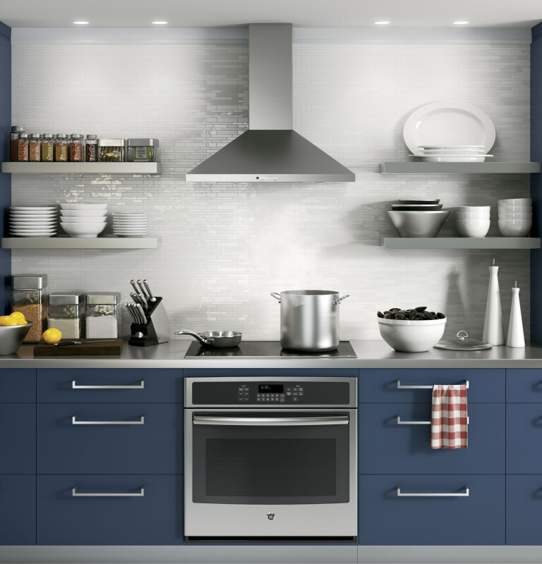 GE® 30" Wall-Mount Pyramid Chimney Hood JVW5301SJSS