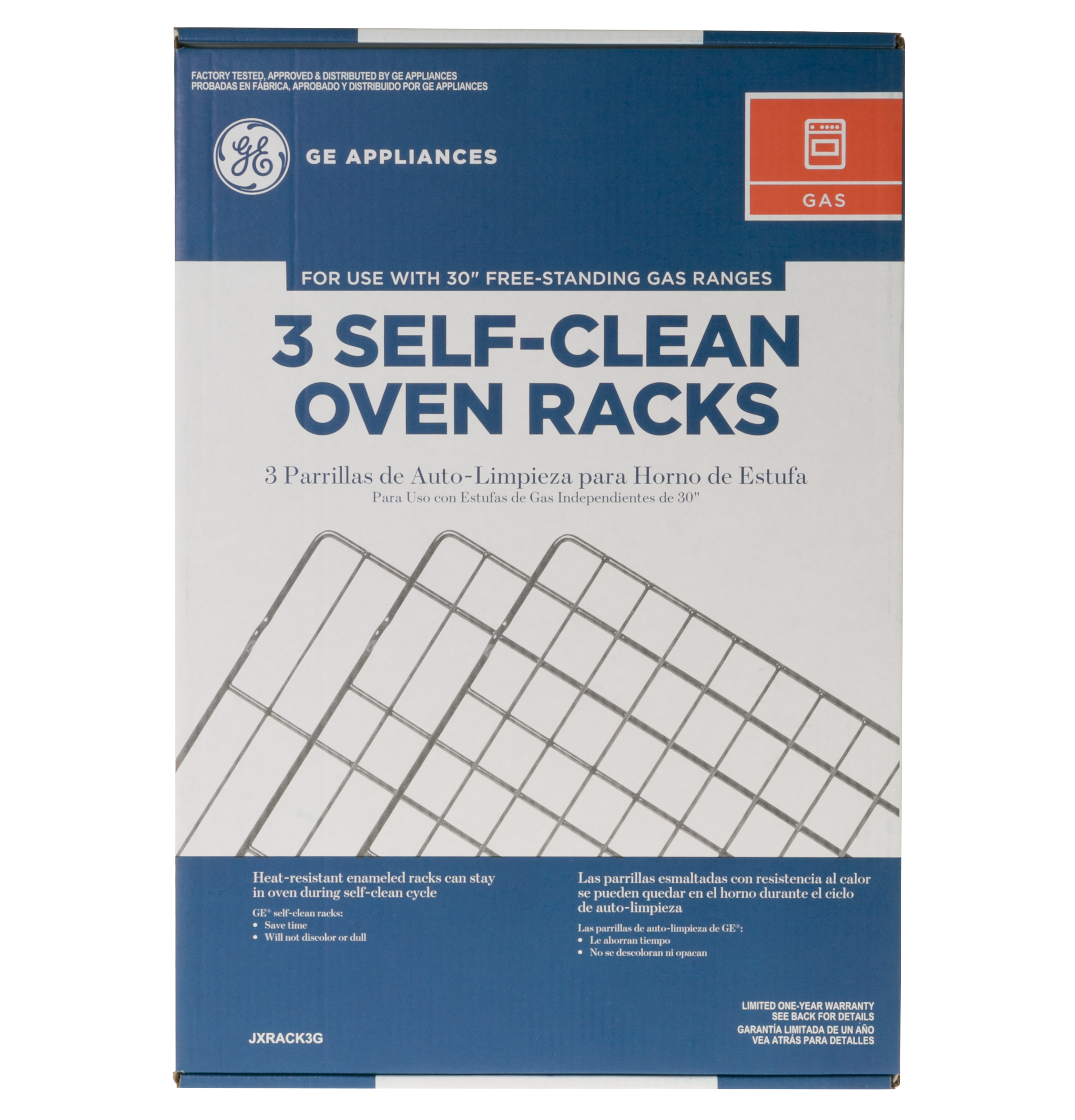 SELF-CLEAN OVEN RACKS (3PK) - FOR SELECT FREE-STANDING 30" GAS RANGES JXRACK3G