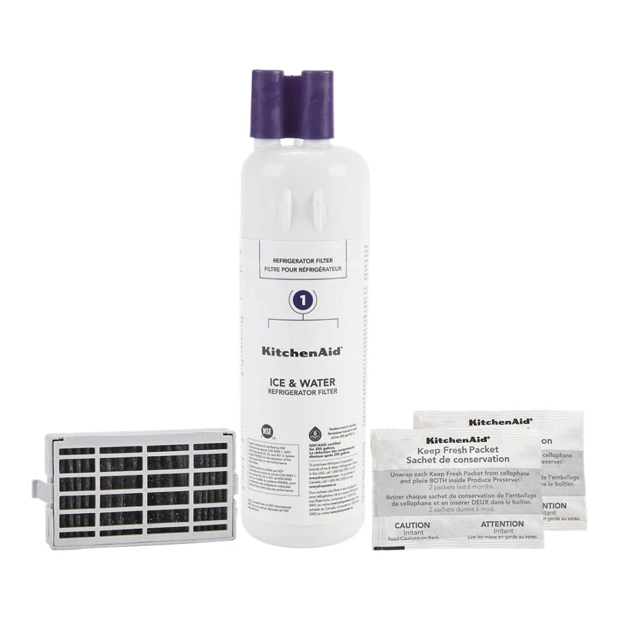 Refrigerator Water Fliter 1 - KAD1RXD1 (PACK OF 1) + Refrigerator Freshflow Airfilter+ Freshflow Produce Preserver Refill KAD1RXVR6