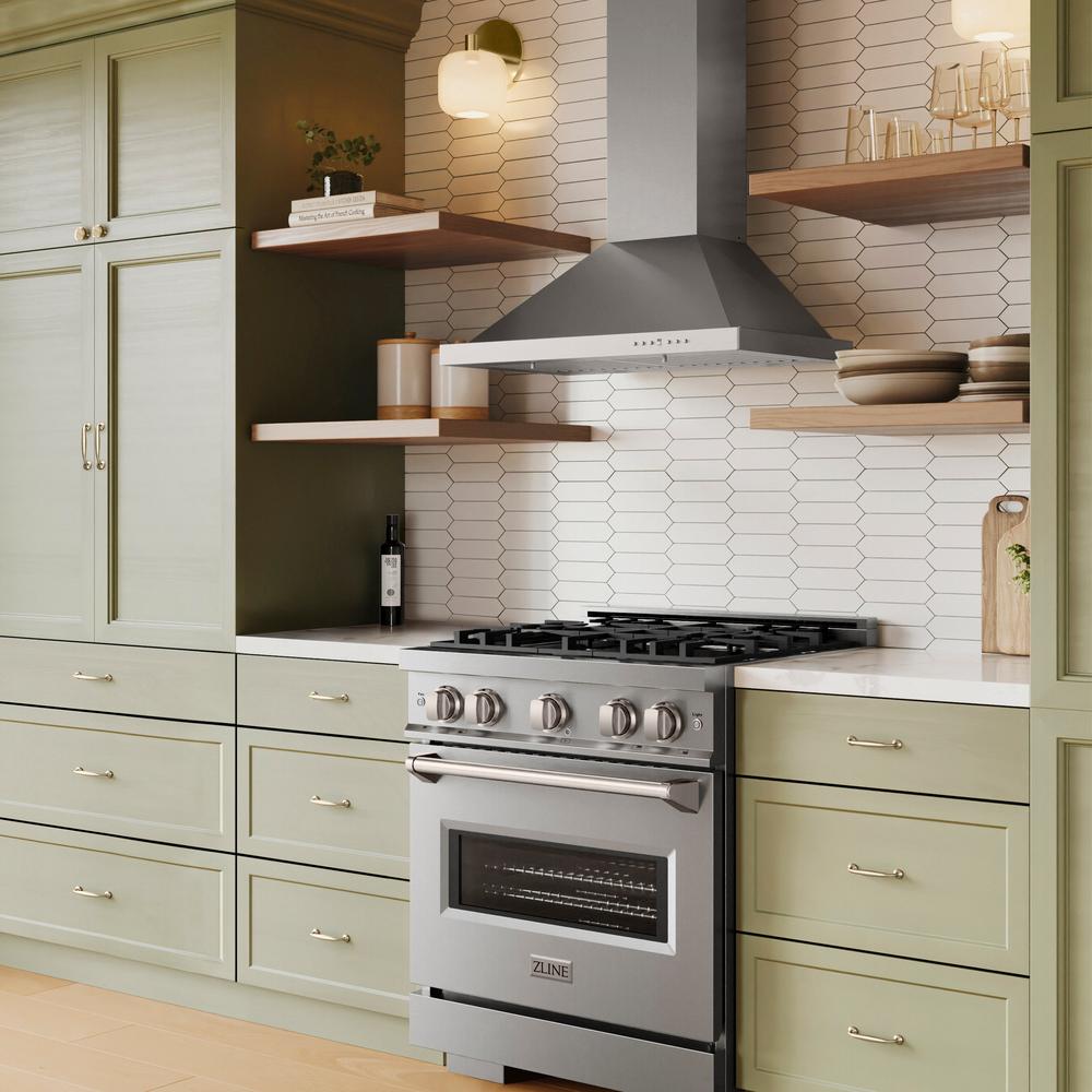 30 In. Convertible Vent Wall Mount Range Hood In Stainless Steel KB30