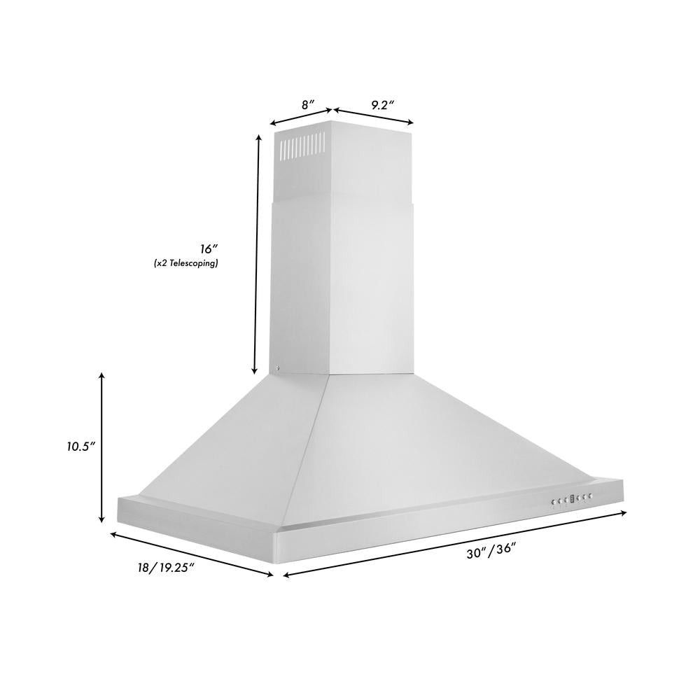 30 In. Convertible Vent Wall Mount Range Hood In Stainless Steel KB30