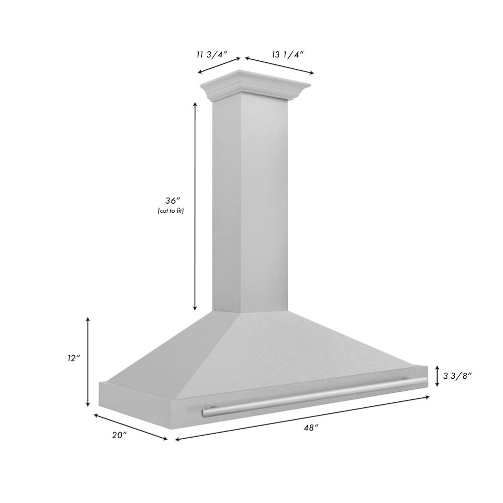 48" DuraSnow® Range Hood with Shell and Handle - DuraSnow® KB4SNX48