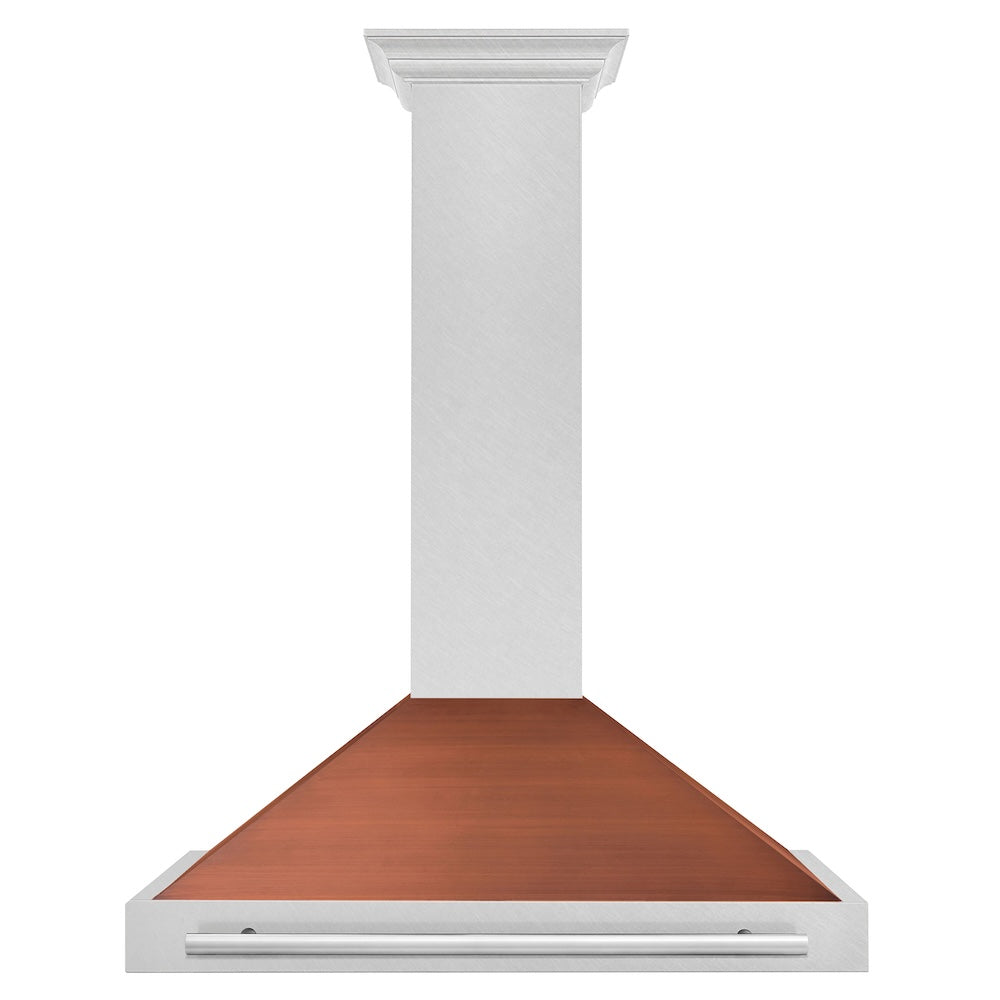 ZLINE 36 in. Convertible Fingerprint Resistant DuraSnow® Stainless Steel Range Hood with Copper Shell and Stainless Steel Handle (KB4SNX-C-36) KB4SNXC36