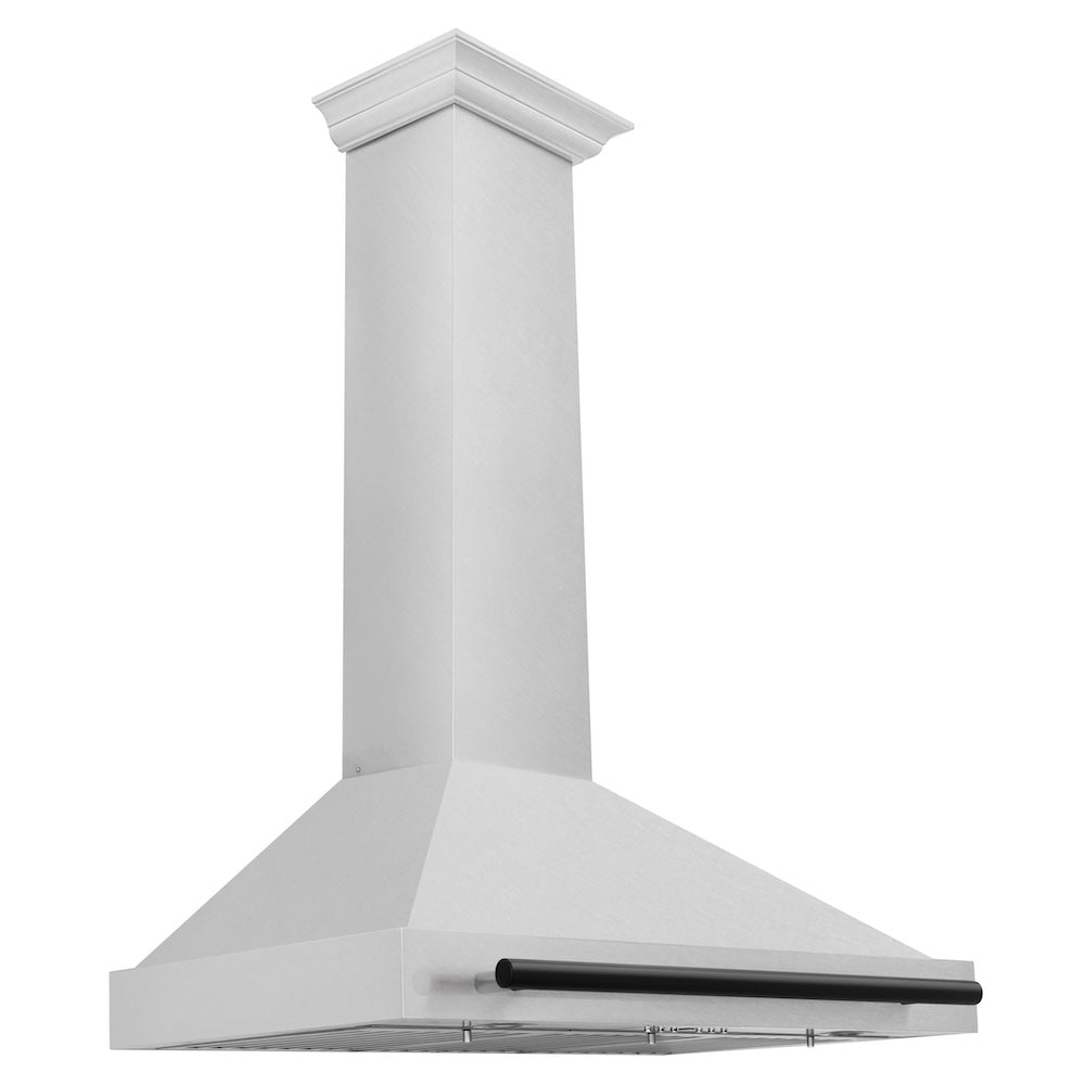 36in. Autograph Edition Convertible Fingerprint Resistant DuraSnow Stainless Steel Range Hood with Matte Black Handle KB4SNZ36MB
