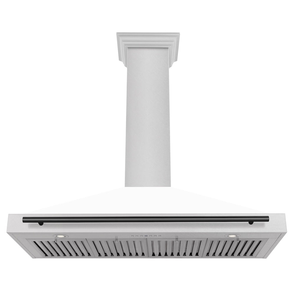 48" Autograph Edition Range Hood with White Matte Shell and Matte Black Handle KB4SNZWM48MB
