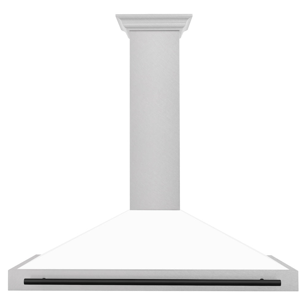 48" Autograph Edition Range Hood with White Matte Shell and Matte Black Handle KB4SNZWM48MB