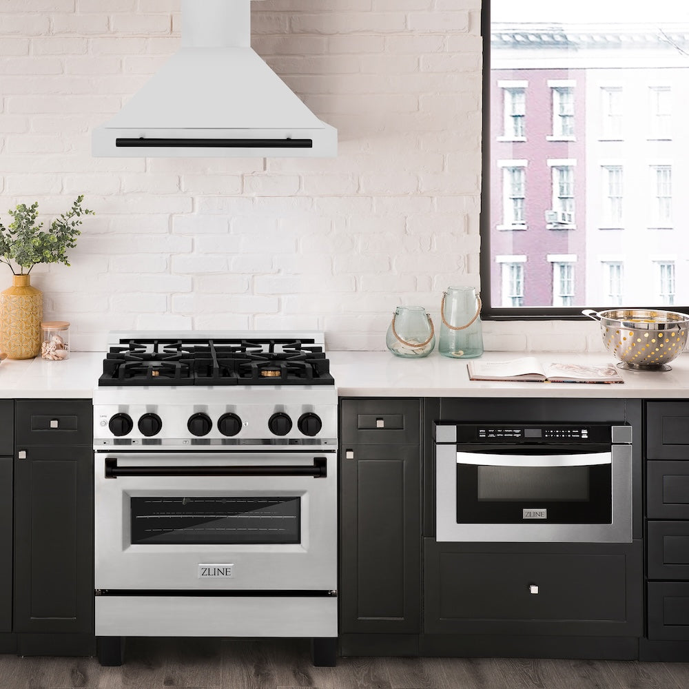 30" Autograph Edition Stainless Steel Range Hood with Stainless Steel Shell and Matte Accents KB4STZ30MB