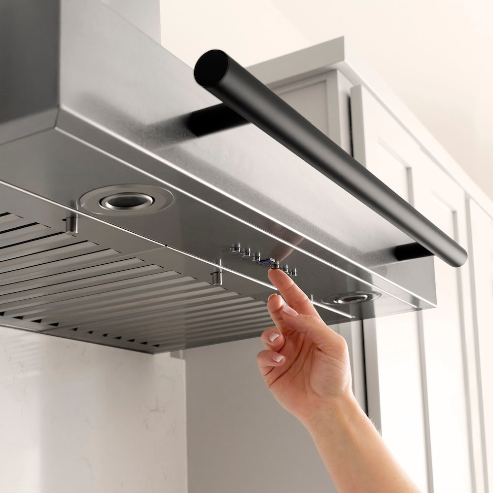 30" Autograph Edition Stainless Steel Range Hood with Stainless Steel Shell and Matte Accents KB4STZ30MB