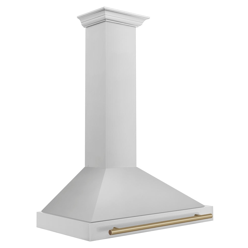36in. Autograph Edition Convertible Stainless Steel Range Hood with Stainless Steel Shell and Champagne Bronze Accents KB4STZ36CB