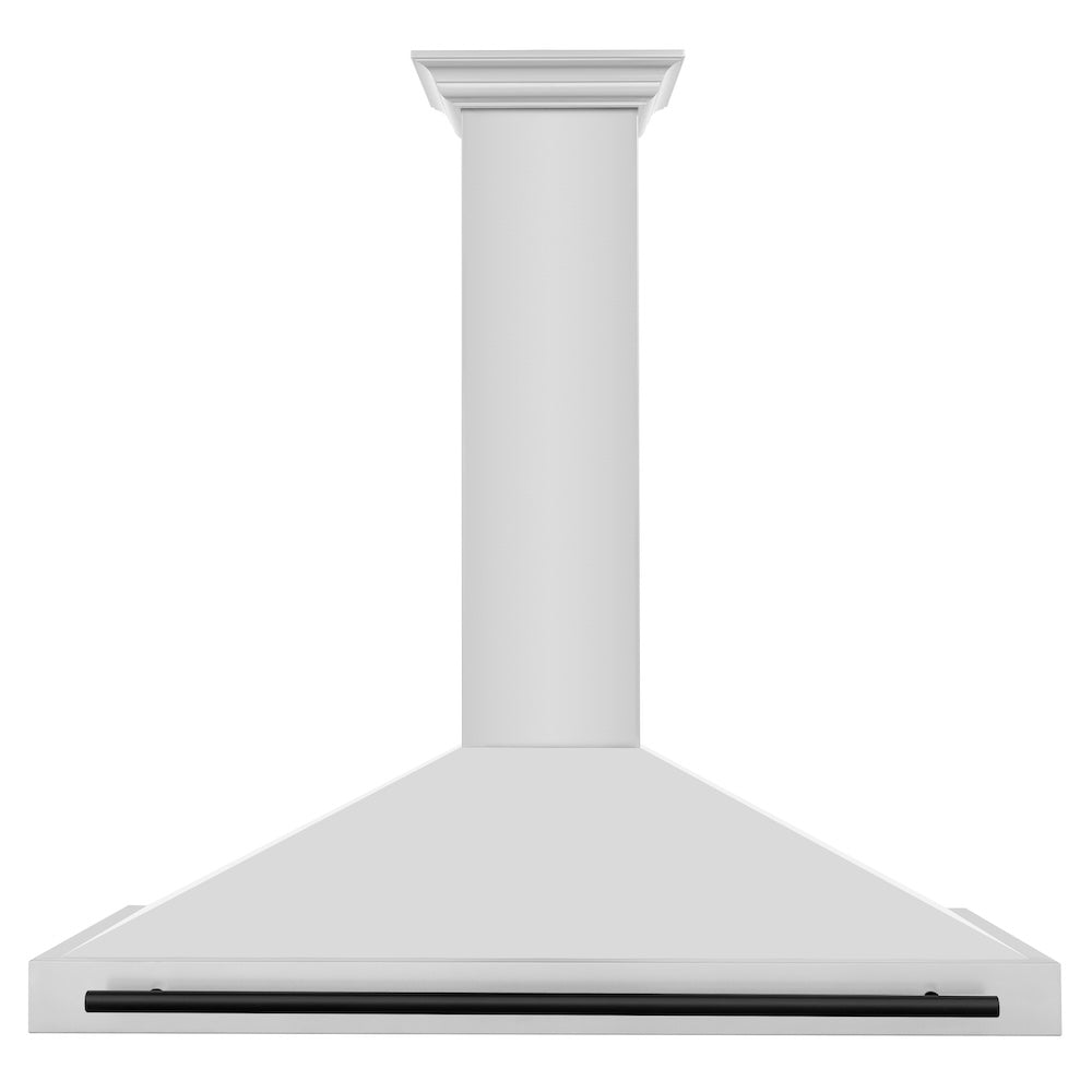 48in. Autograph Edition Convertible Stainless Steel Range Hood with Stainless Steel Shell and Matte Black Accents KB4STZ48MB