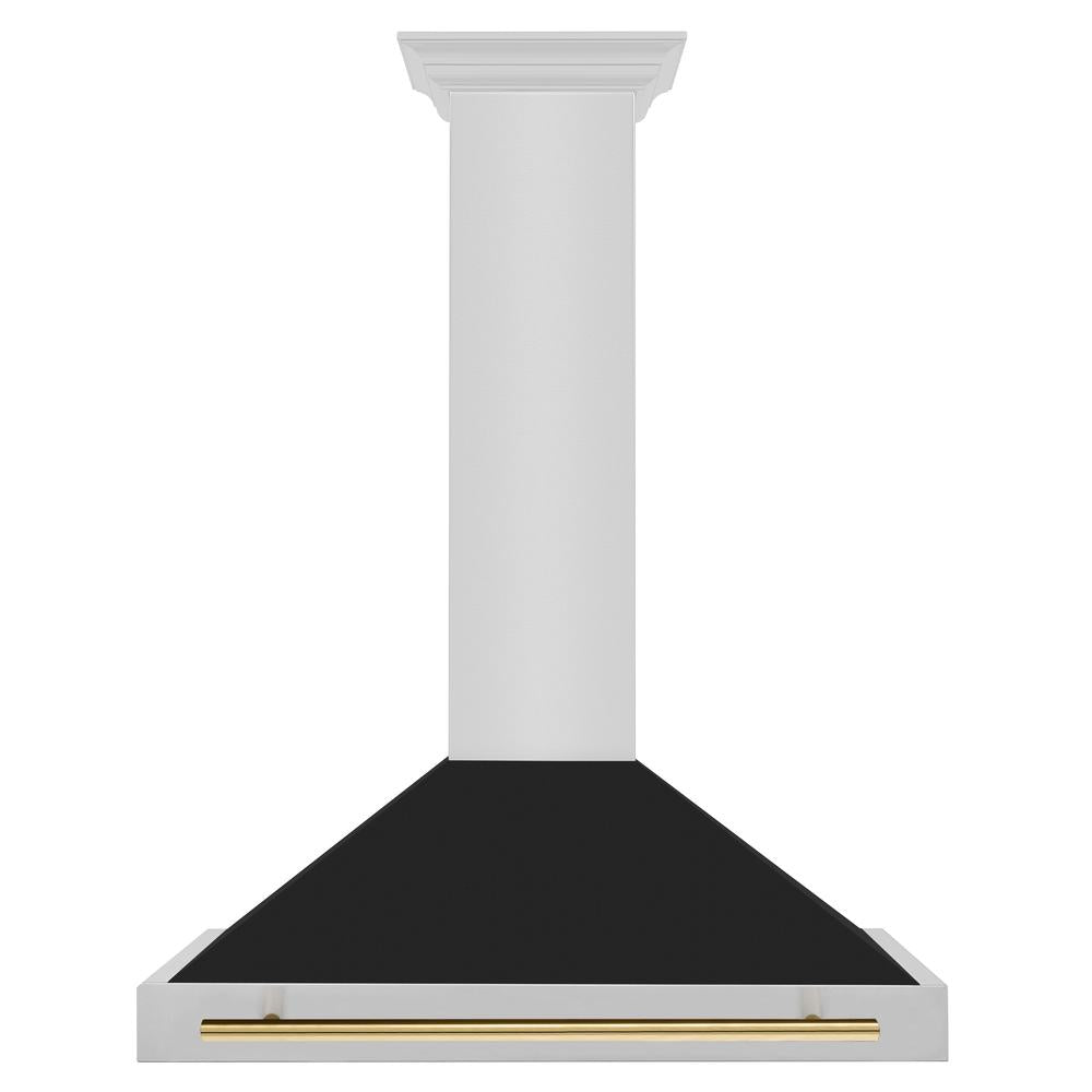 Autograph Edition 36 in. Convertible Stainless Steel Range Hood with Black Matte Shell and Accent Handle KB4STZBLM36G