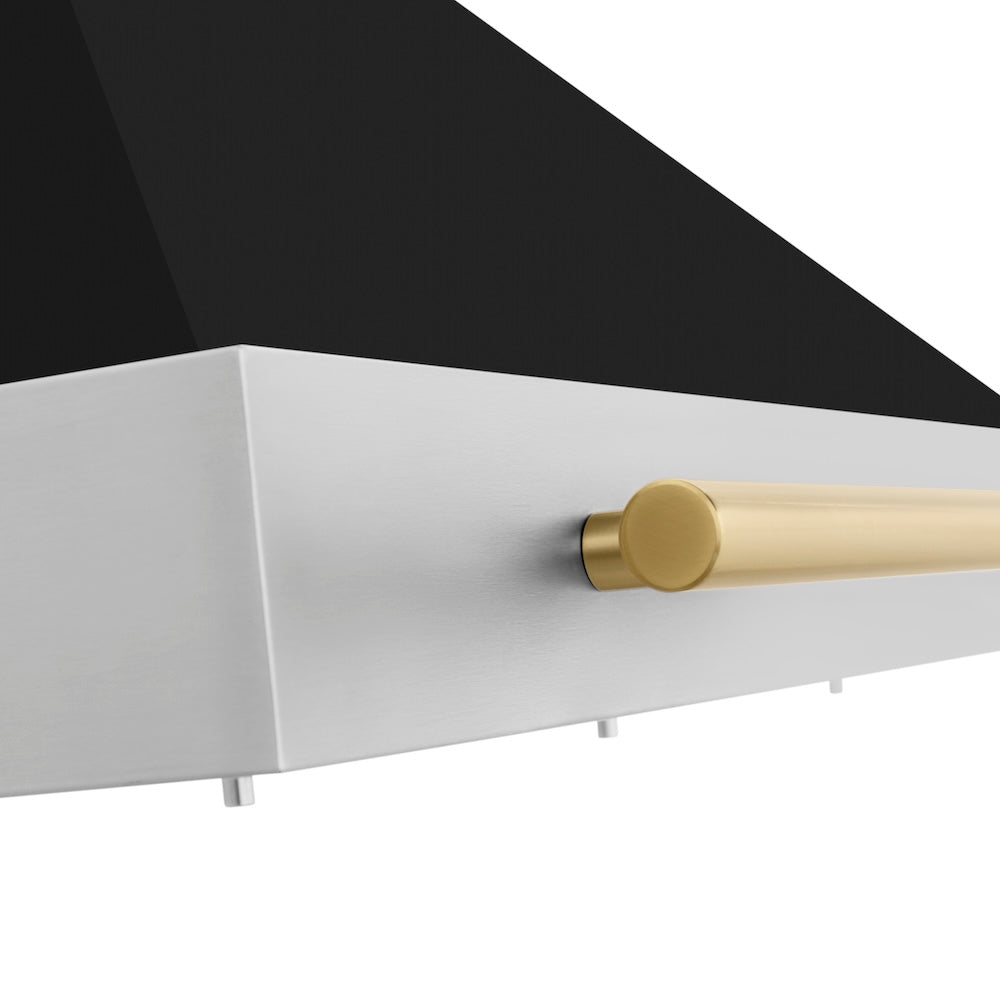 Autograph Edition 36 in. Convertible Stainless Steel Range Hood with Black Matte Shell and Accent Handle KB4STZBLM36G