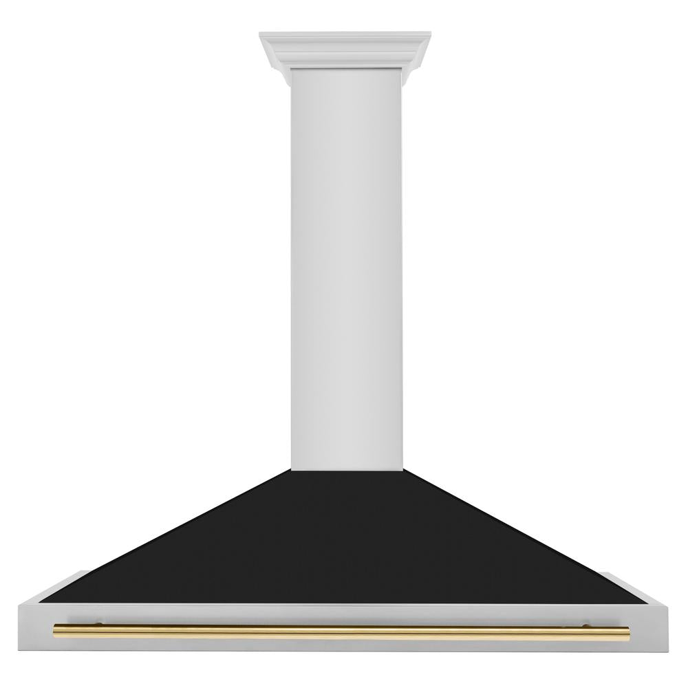 Autograph Edition 48 in. Convertible Stainless Steel Range Hood with Black Matte Shell and Accent Handle KB4STZBLM48G