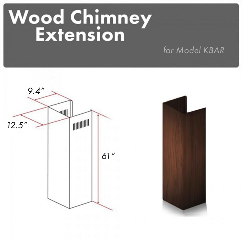 61" Wooden Chimney Extension for Ceilings up to 12.5 ft. KBARE