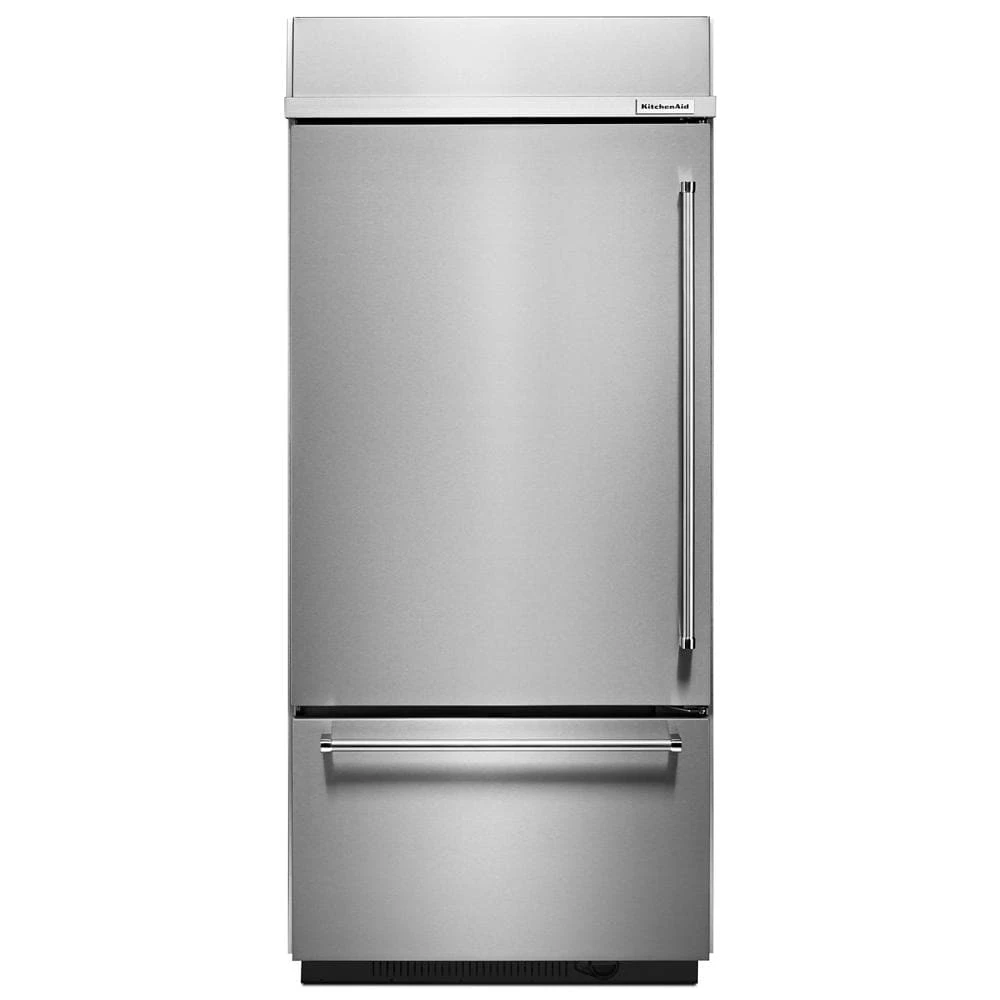 20.9 Cu. Ft. 36" Width Built-In Stainless Bottom Mount Refrigerator with Platinum Interior Design KBBL306ESS