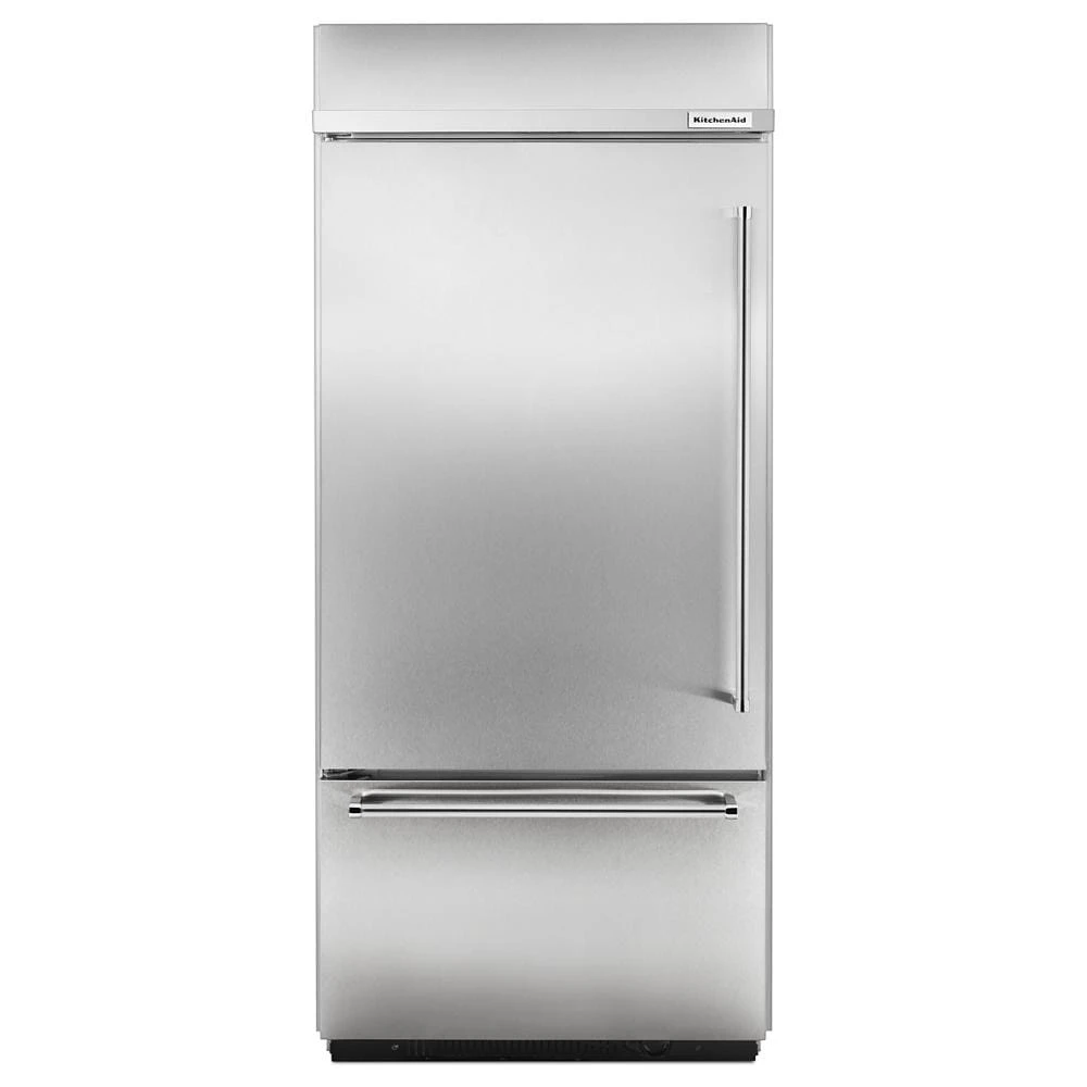 20.9 Cu. Ft. 36" Width Built-In Stainless Bottom Mount Refrigerator with Platinum Interior Design KBBL306ESS