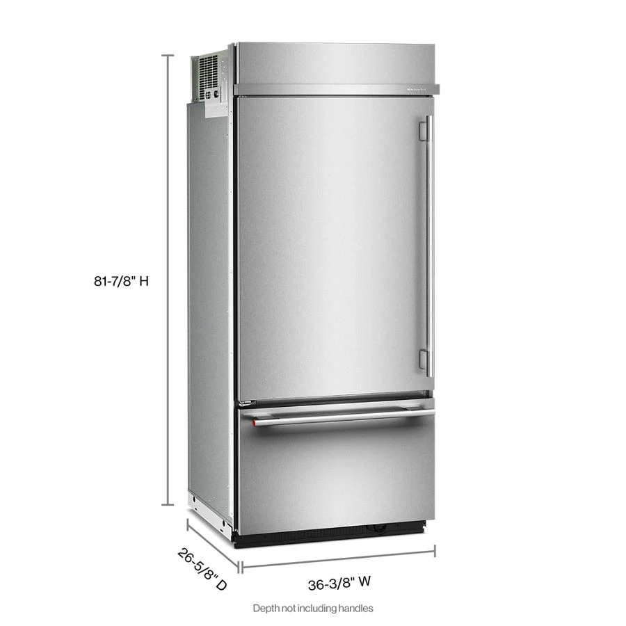 20.8 Cu. Ft. 36" Built-in Bottom Mount Refrigerator With Platinum Interior KBBL336SPS