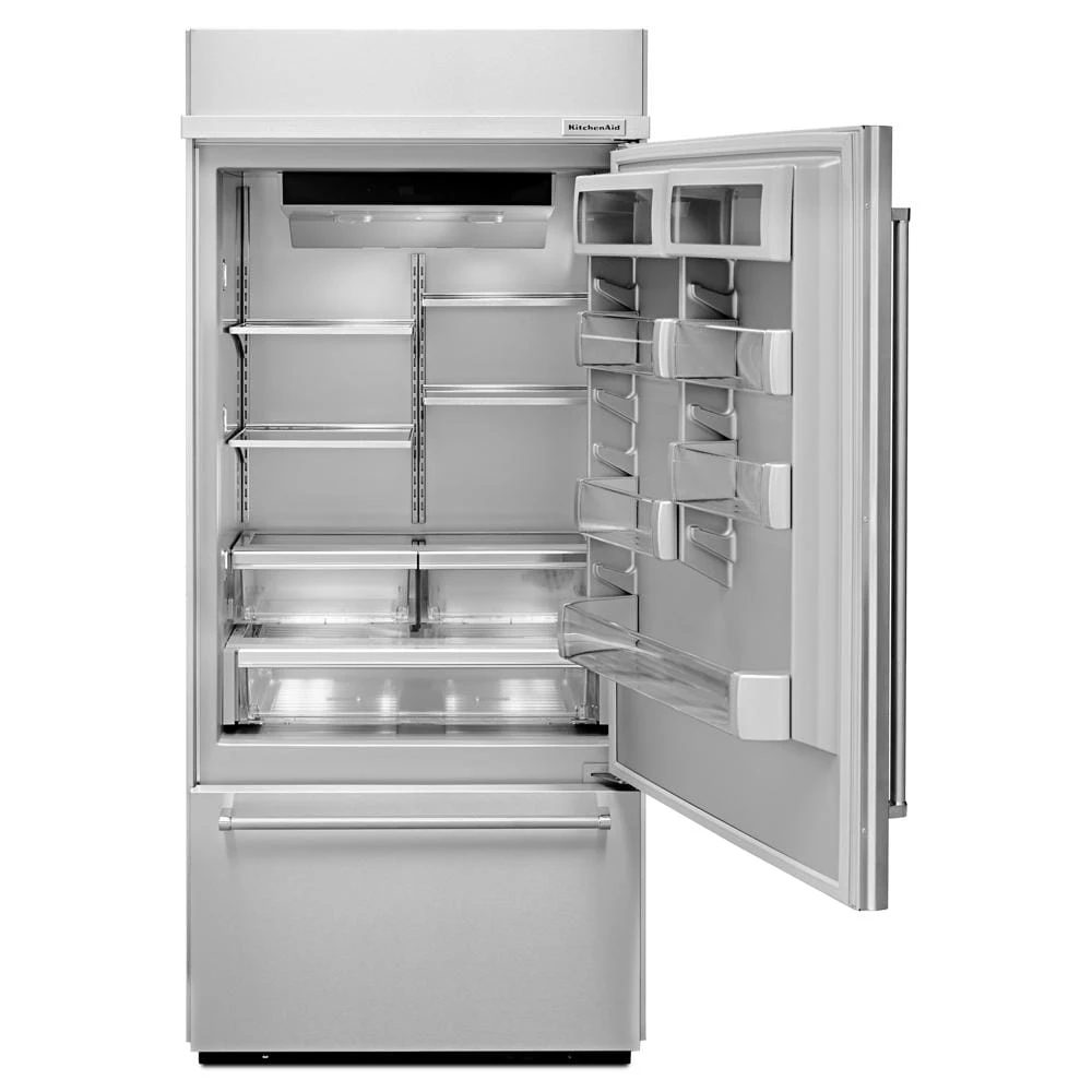 20.9 Cu. Ft. 36" Width Built-In Stainless Bottom Mount Refrigerator with Platinum Interior Design KBBR306ESS