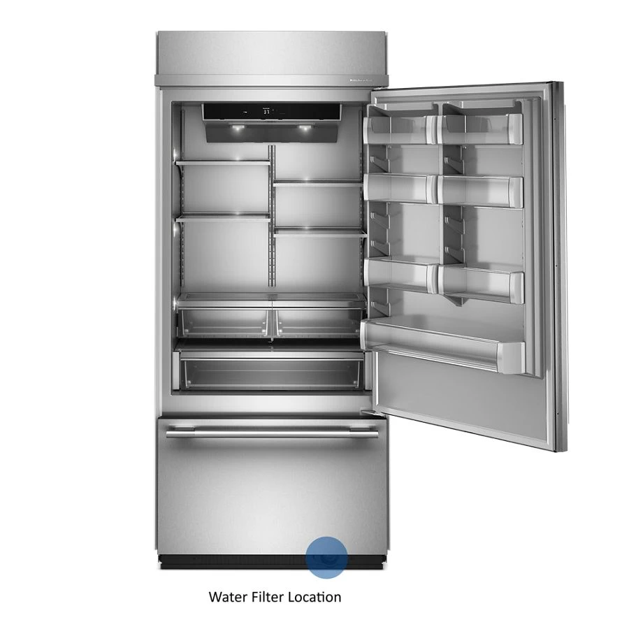20.8 Cu. Ft. 36" Built-In Bottom Mount Refrigerator with Platinum Interior KBBR336SPS