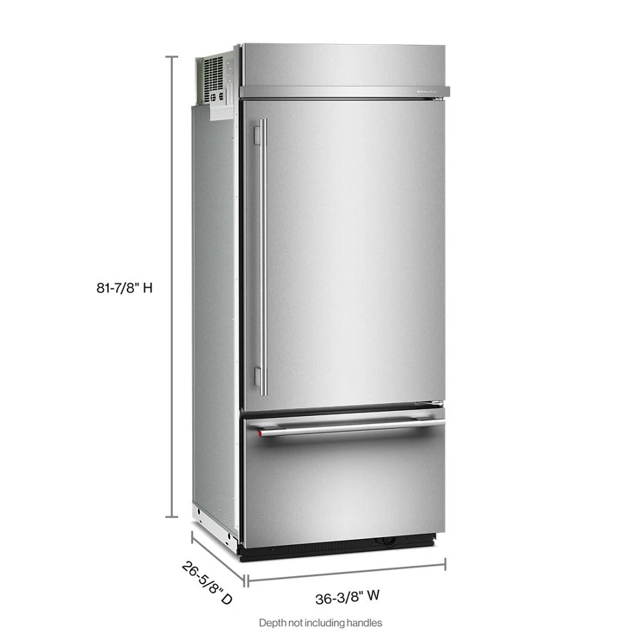 20.8 Cu. Ft. 36" Built-In Bottom Mount Refrigerator with Platinum Interior KBBR336SPS