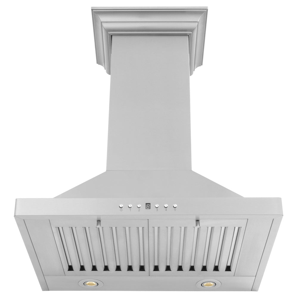 24" Convertible Vent Wall Mount Range Hood with Crown Molding KBCRN24