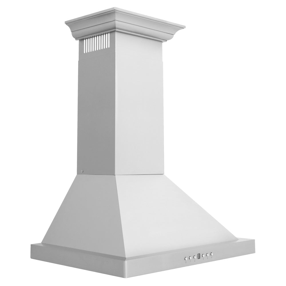 24" Convertible Vent Wall Mount Range Hood with Crown Molding KBCRN24