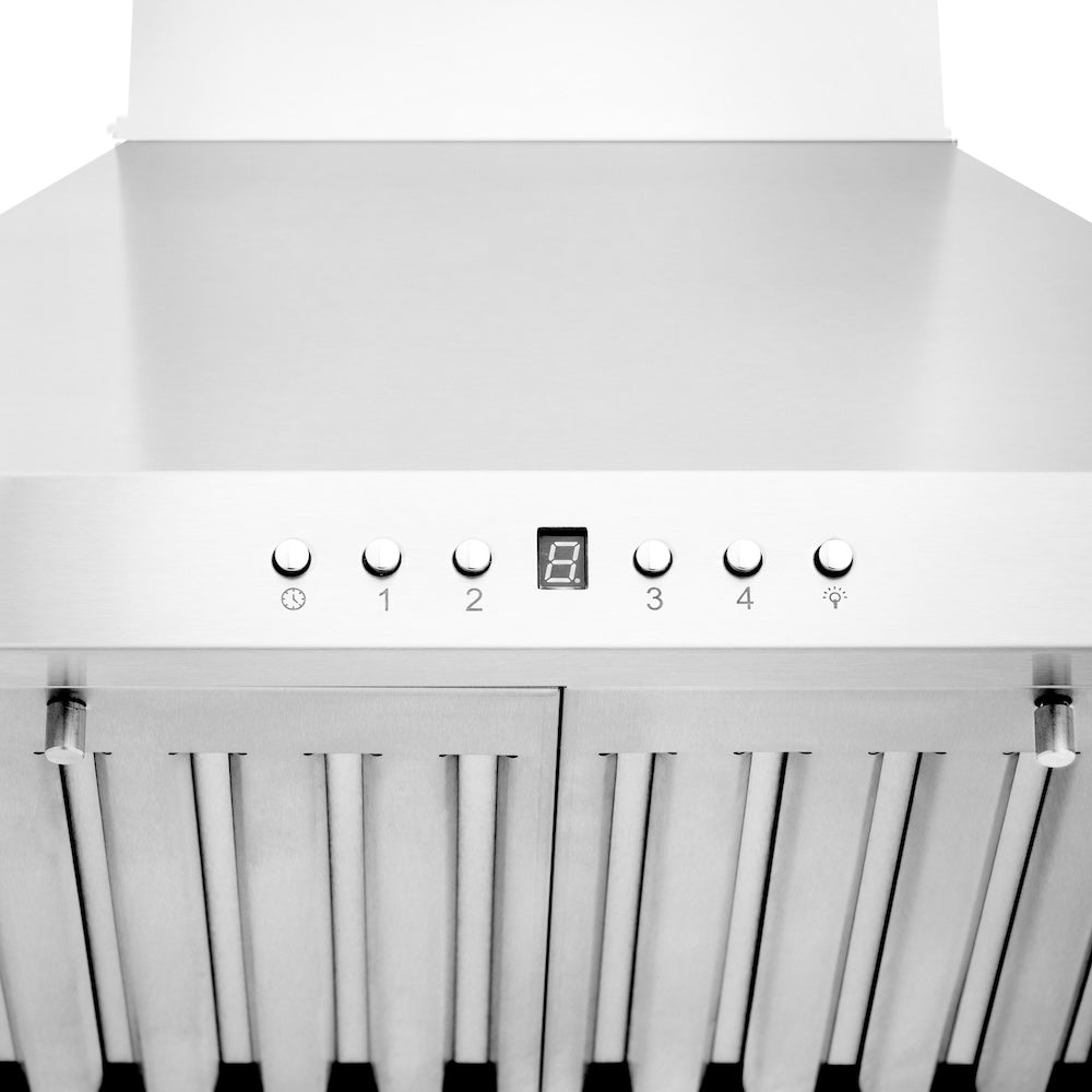 24" Convertible Vent Wall Mount Range Hood with Crown Molding KBCRN24