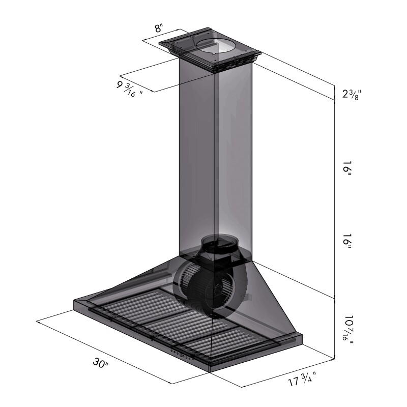 ZLINE 30" Convertible Vent Wall Mount Range Hood with Crown Molding Stainless Steel KBCRN30 Picture 1