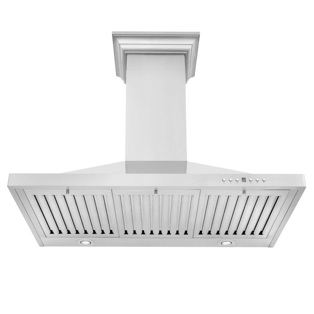 42" Convertible Vent Wall Mount Range Hood with Crown Molding KBCRN42