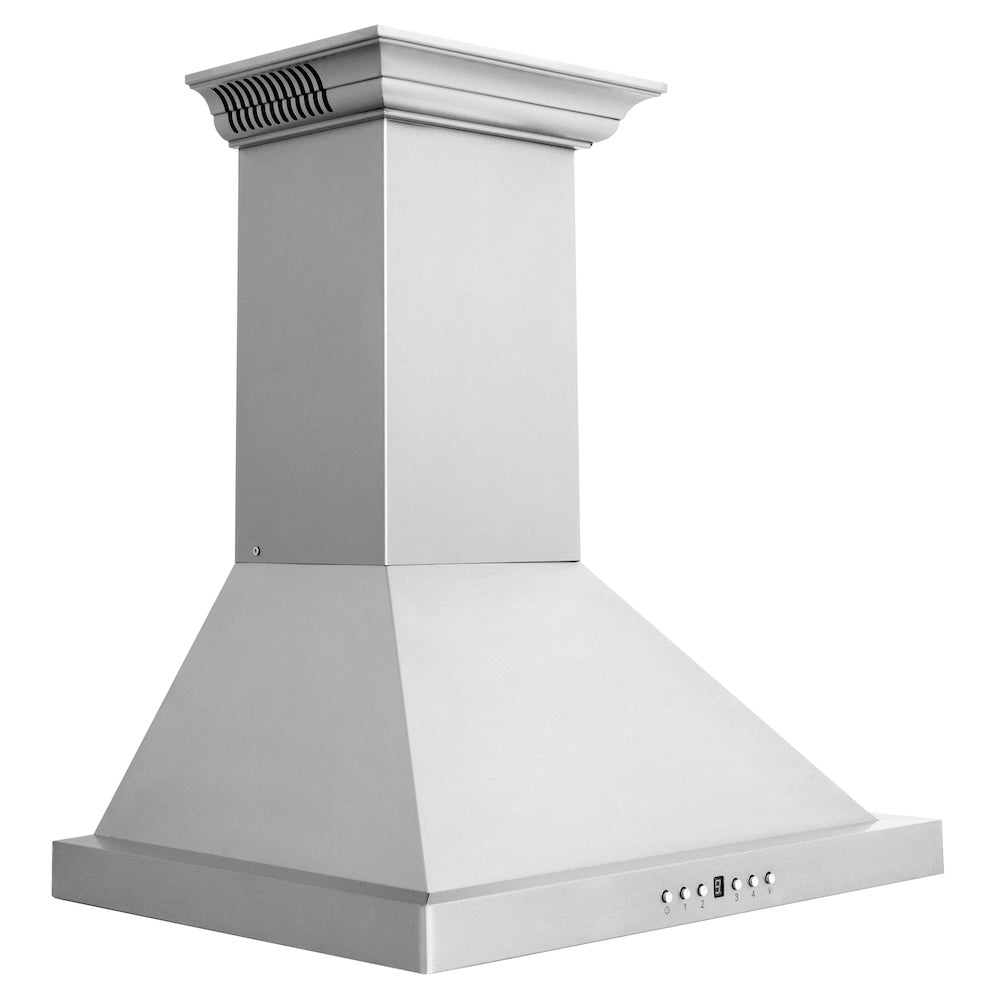 Wall Mount Range Hood in Stainless Steel with Built-in CrownSound®tooth Speakers (KBCRN-BT) - 24 Inch KBCRNBT24