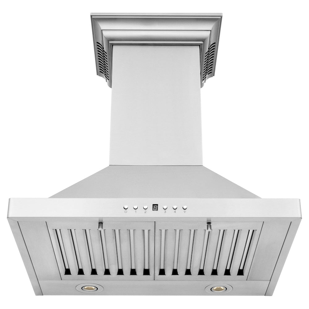 Wall Mount Range Hood in Stainless Steel with Built-in CrownSound®tooth Speakers (KBCRN-BT) - 24 Inch KBCRNBT24