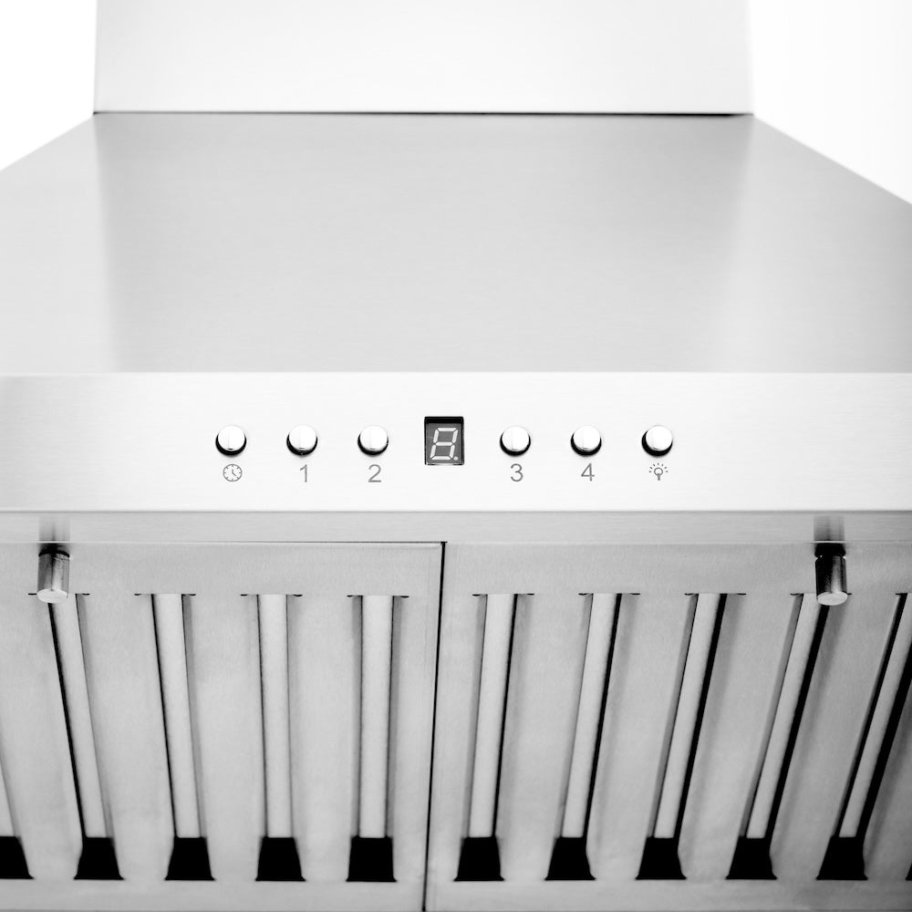 Wall Mount Range Hood in Stainless Steel with Built-in CrownSound®tooth Speakers (KBCRN-BT) - 24 Inch KBCRNBT24