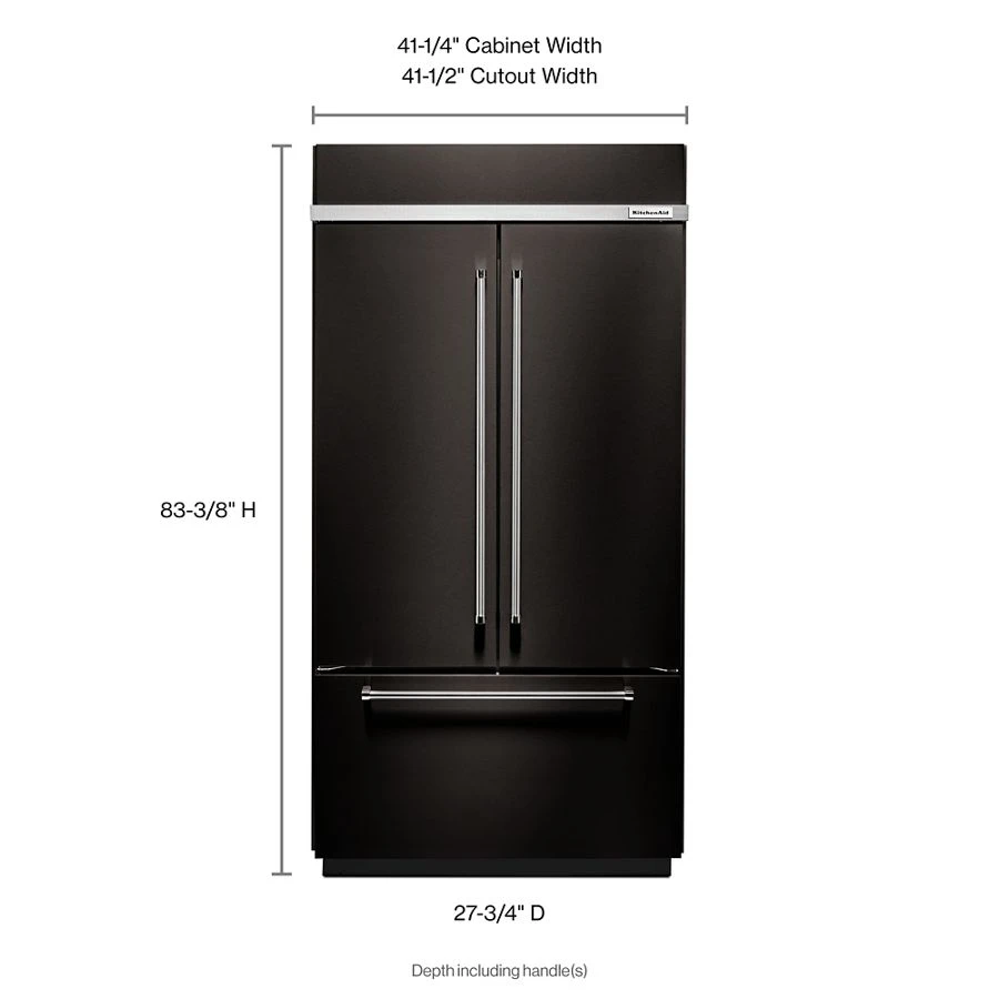 24.2 Cu. Ft. 42" Width Built-In Stainless French Door Refrigerator with Platinum Interior Design KBFN502EBS