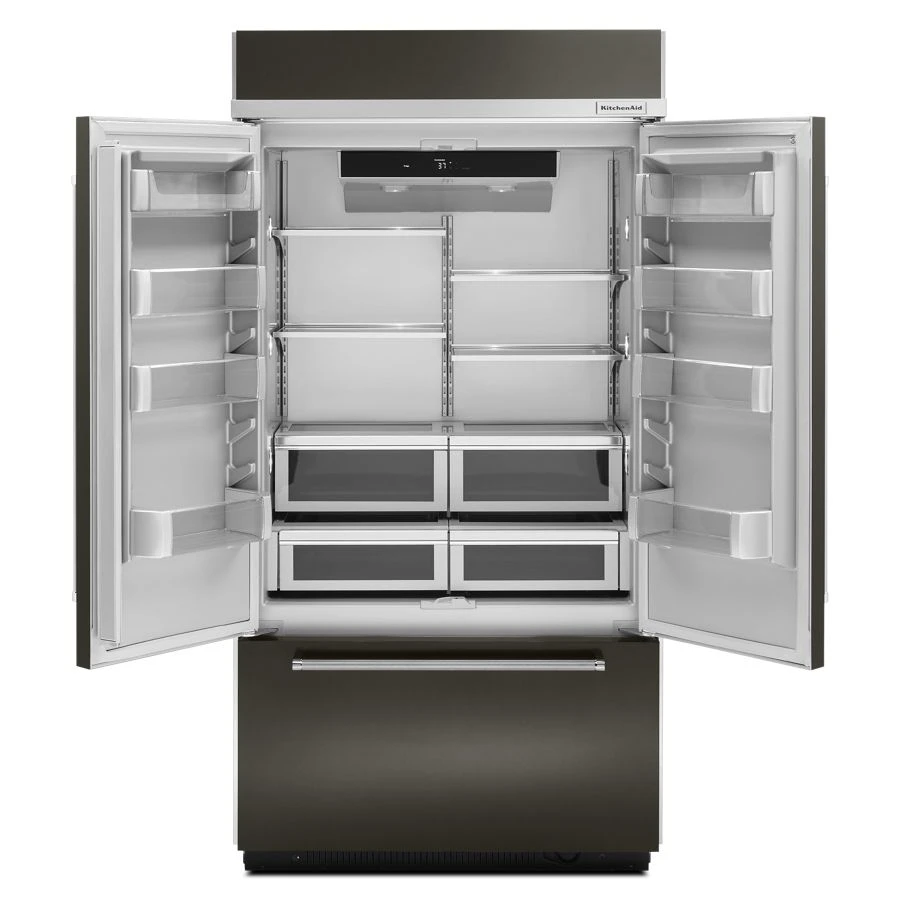 24.2 Cu. Ft. 42" Width Built-In Stainless French Door Refrigerator with Platinum Interior Design KBFN502EBS